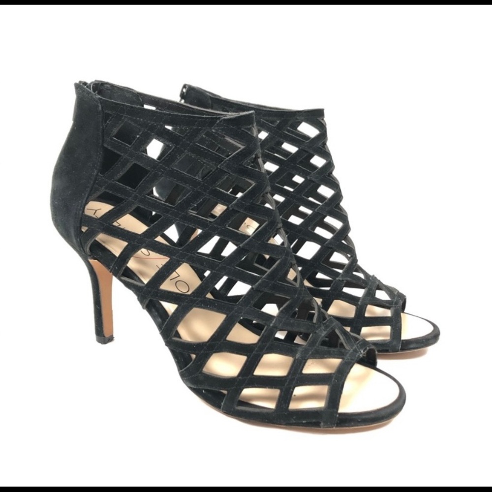 Sole society Portia Caged Black Mid Women’s Heel